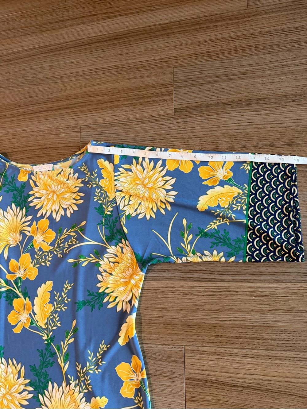 London Times Blue Shift Dress Yellow Floral Print Floral Size 6P Petite Like New - Picture 11 of 11